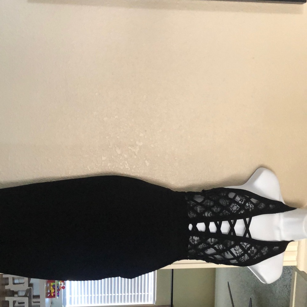 black midi dress